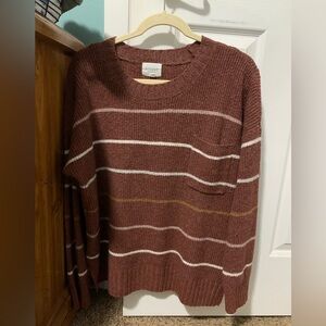 Women's Striped Sweater - Brown by A New Day